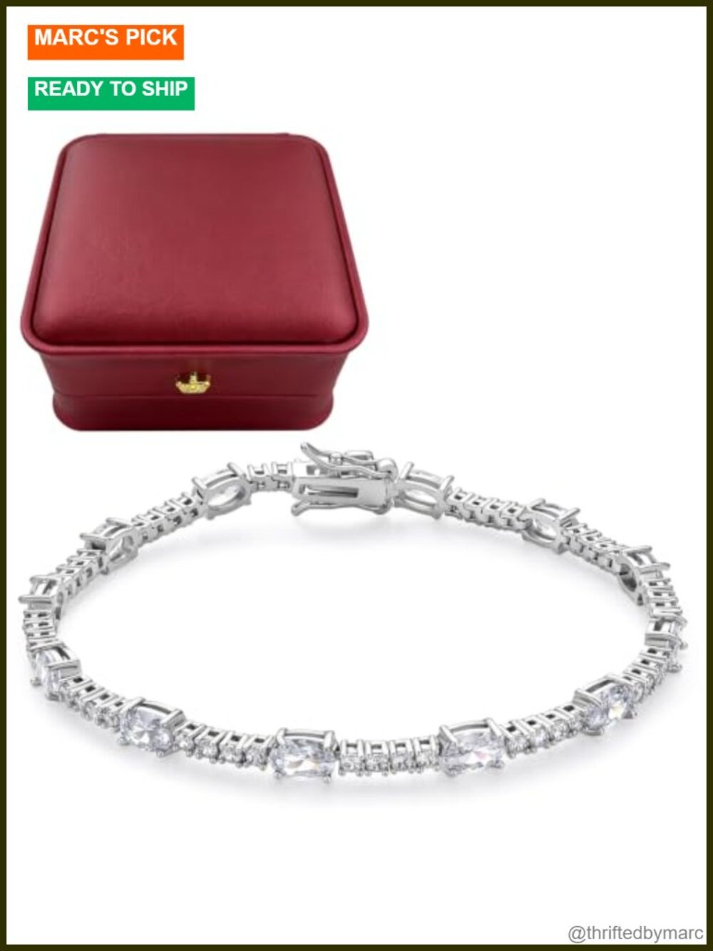14K Gold Plated Tennis Bracelet CZ Stackable Hypoallergenic Women's Gift